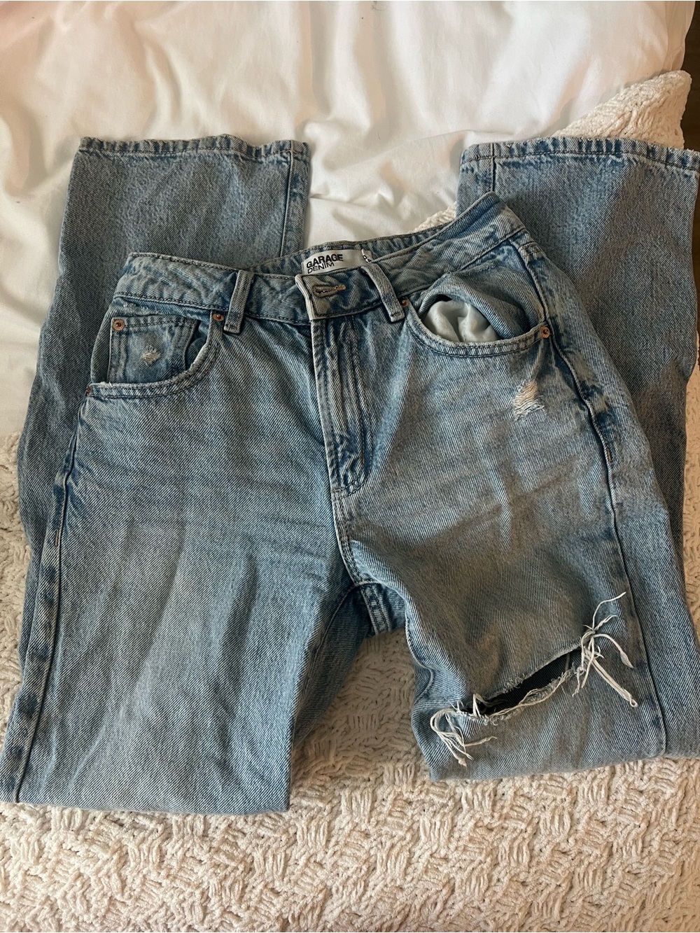 Garage Light Blue Denim Mom Jeans